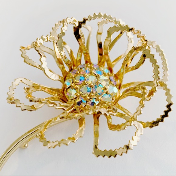 Vintage Signed Sarah Coventry Flower Brooch - Picture 3 of 6